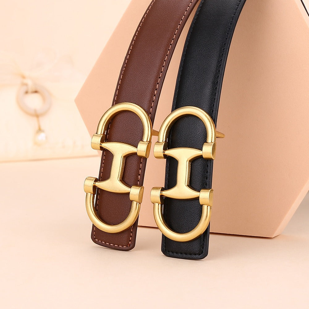Fashion Decorative Cowhide Leather Belt Women N6H330
