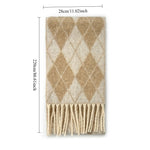 Load image into Gallery viewer, Wool Blend Diamond Jacquard Fringe Scarf N6K231