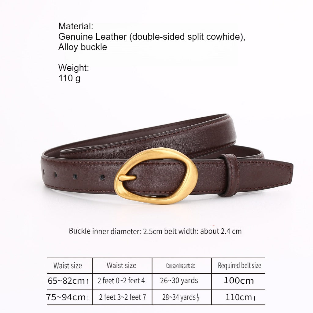 Double-Sided Genuine Leather Belt Women  N6H329