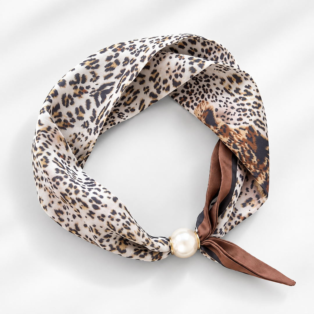 Women's Polyester Faux Silk Polka Dot Neck Scarf N6J149