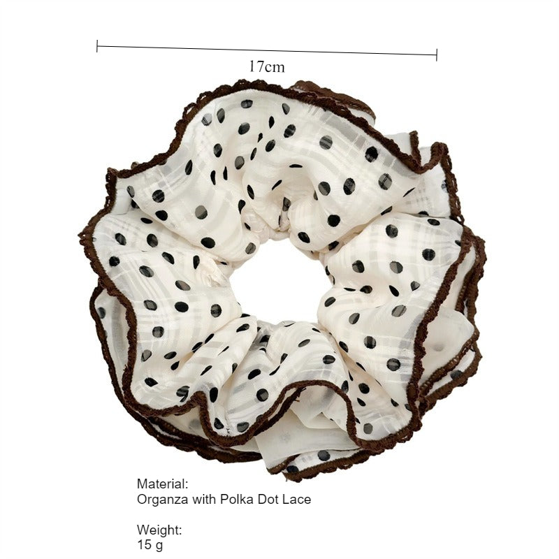 4-Layer Dotted Lace Organza Scrunchie Gentle Hair Tie N6H200