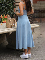 Load image into Gallery viewer, Distressed Maxi Dress V Neck Ruffle Lightweight N5Z154
