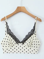 Load image into Gallery viewer, Lace Trim Polka Dot Slip Dress Women N6E143