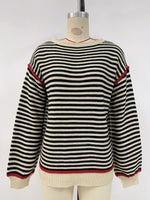 Load image into Gallery viewer, Striped Round Neck Oversized Knit Pullover Women N6G188