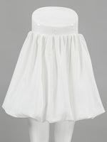Load image into Gallery viewer, White High Waist Office Puff Skirt N6D112