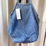Load image into Gallery viewer, Cotton Linen Handwoven Foldable Shoulder Mesh Tote N6G131