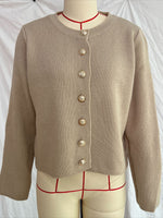 Load image into Gallery viewer, Gold Button Single-Breasted Round Neck Short Cardigan N6G143