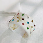 Load image into Gallery viewer, Colorful Crystal C-Shape Resin Bangle Bracelet N6F097