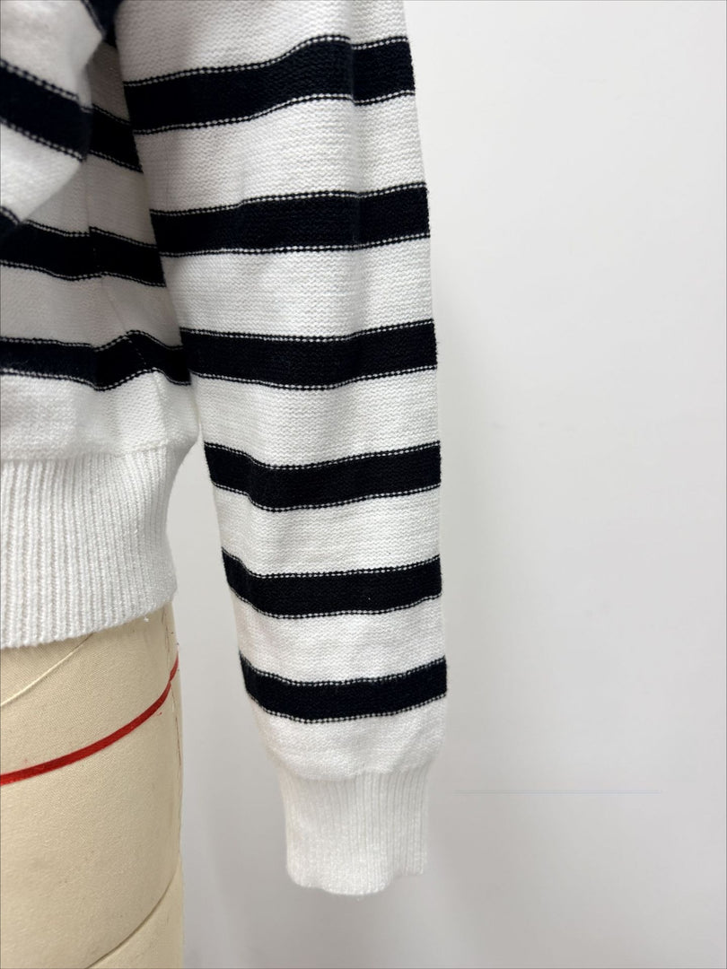 Color Block Off-Shoulder Striped Knit Top Women N6G186
