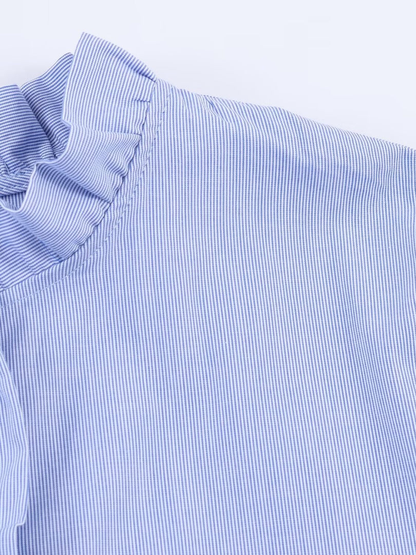 Ruffle Detail Poplin Crop Shirt Women N6C103