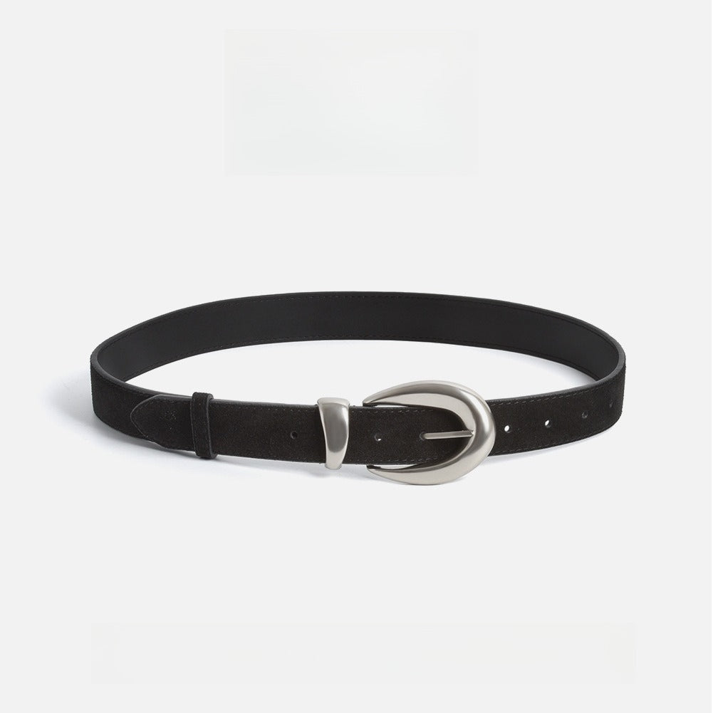 Vintage Suede Genuine Leather Belt Women  N6H333