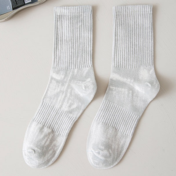 Breathable Mid Calf Cotton Socks Vintage Wash  M5A078