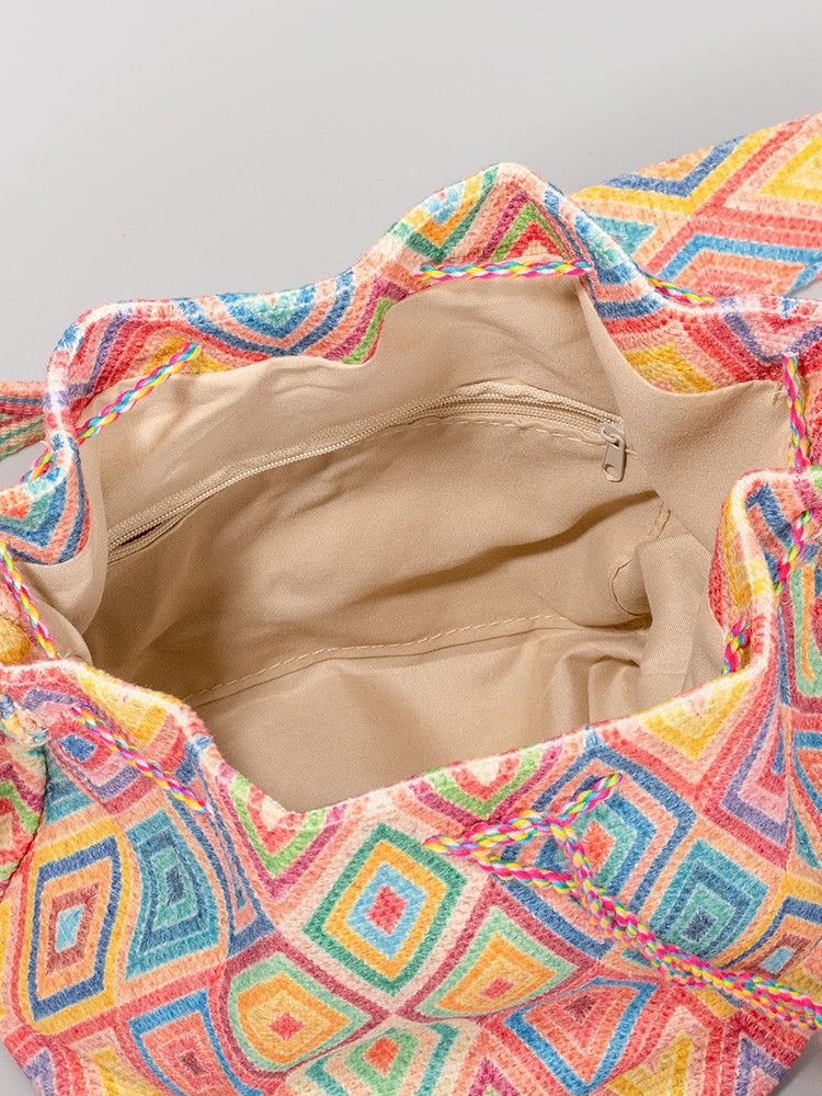 Bohemian Canvas Bucket Shoulder Bag Women N6C305