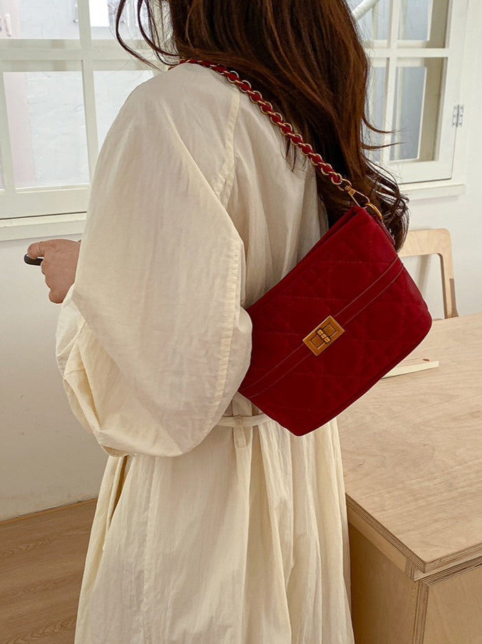 Quilted Pattern Shoulder Bag Women N6C022