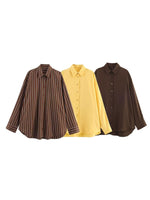 Load image into Gallery viewer, Striped Loose Collared Shirt Women N6C101