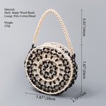 Load image into Gallery viewer, Hand Woven Wooden Bead Circle Bag Drawstring Closure S5P370