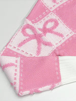 Load image into Gallery viewer, Sweet Bow Detail Pink Acrylic Knit Sweater Loose Fit N6G129