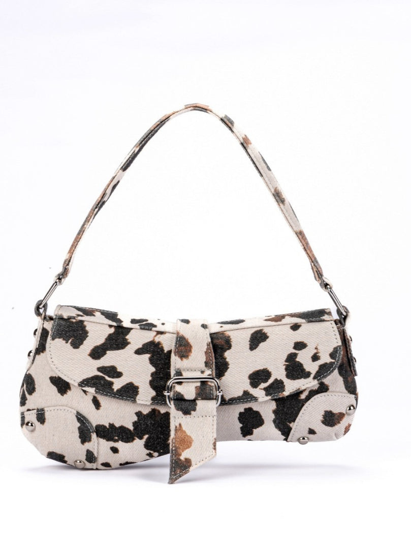 Cow Print Asymmetric Shoulder Bag Women N6C310
