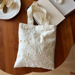 Load image into Gallery viewer, Lace Embroidered Cotton Top-Handle Case Canvas Lining S5P330