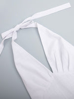 Load image into Gallery viewer, Tie-Waist V-Neck Flared Maxi Dress Women N6D120