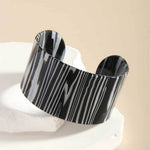 Load image into Gallery viewer, Acrylic Glitter Leopard Zebra Open Cuff Bangle 41mm N6F270