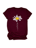 Load image into Gallery viewer, Let It Be Daisy Graphic Loose Fit T-Shirt Women N6F016