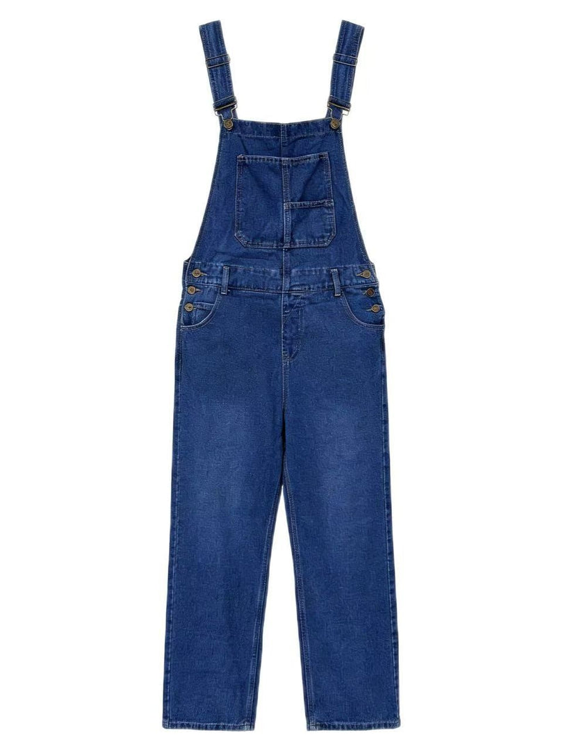 Relaxed Washed Denim Overalls Women N6D151