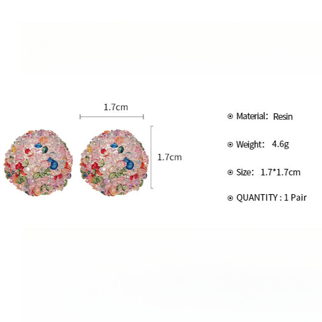 Resin Heart Studs Pastel Hypoallergenic S5P080