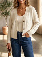 Load image into Gallery viewer, Chunky Knit V-Neck Cardigan Women Loose Fit N6G274