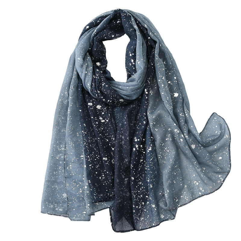 Silver Foil Gradient Thermal Shawl  M5A261