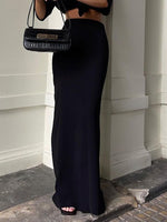 Load image into Gallery viewer, Slim Fit Black Midi Pencil Skirt Women N6C207