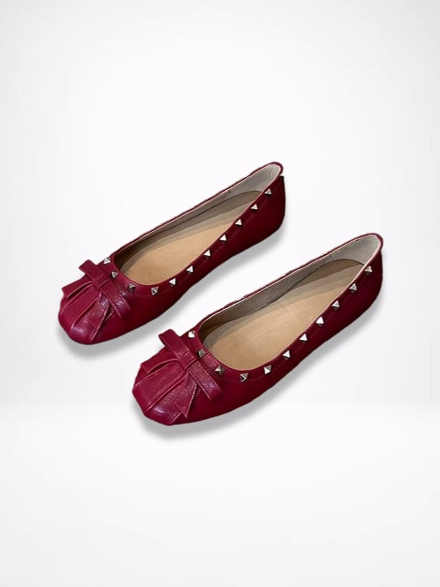 Ballet Flats with Bow and Studs Women N6C151