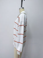 Load image into Gallery viewer, Striped Zip-Up Knit Pullover Women Round Neck N6G180