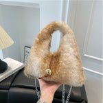 Load image into Gallery viewer, Women's Plush Triangular Shoulder Handbag N6J177