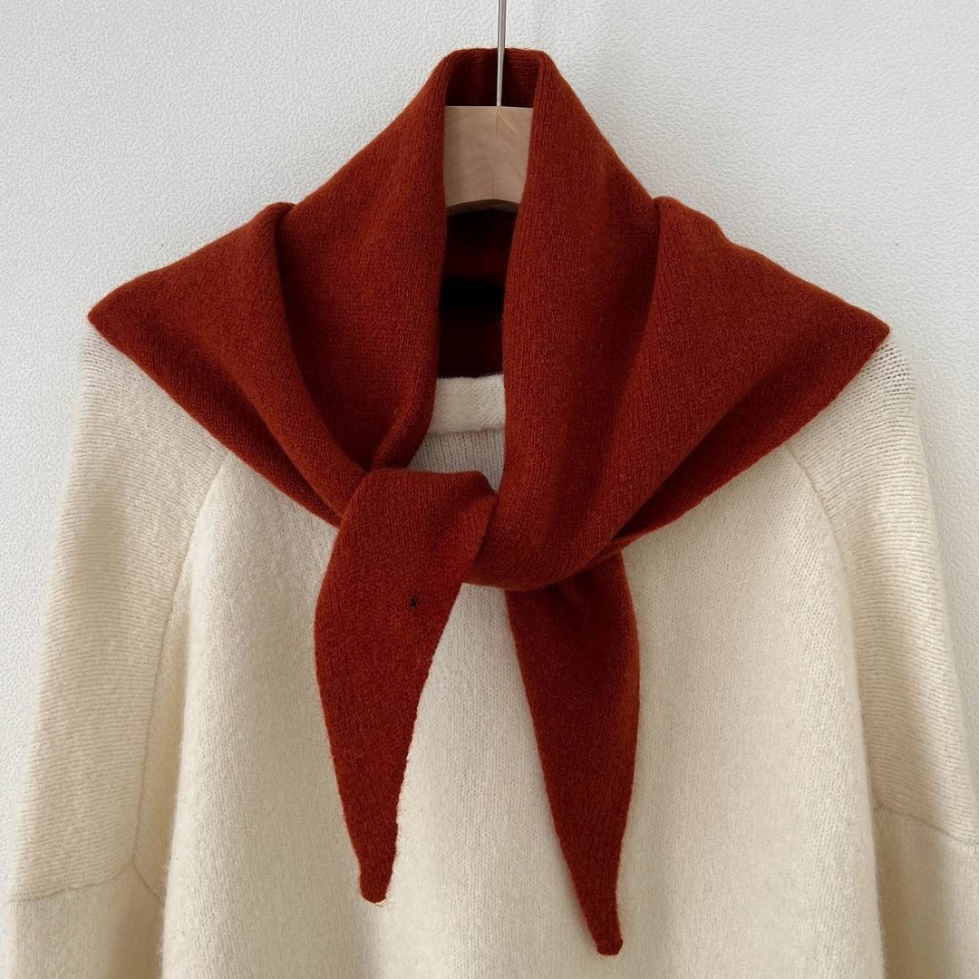 Cashmere Wool Solid Triangle Scarf Women Winter N6H234