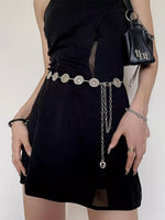Load image into Gallery viewer, Round Buckle Metal Waist Chain Women N6C089