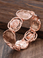 Load image into Gallery viewer, Hand-Painted Geometric Rose Stretch Bangle N6C214