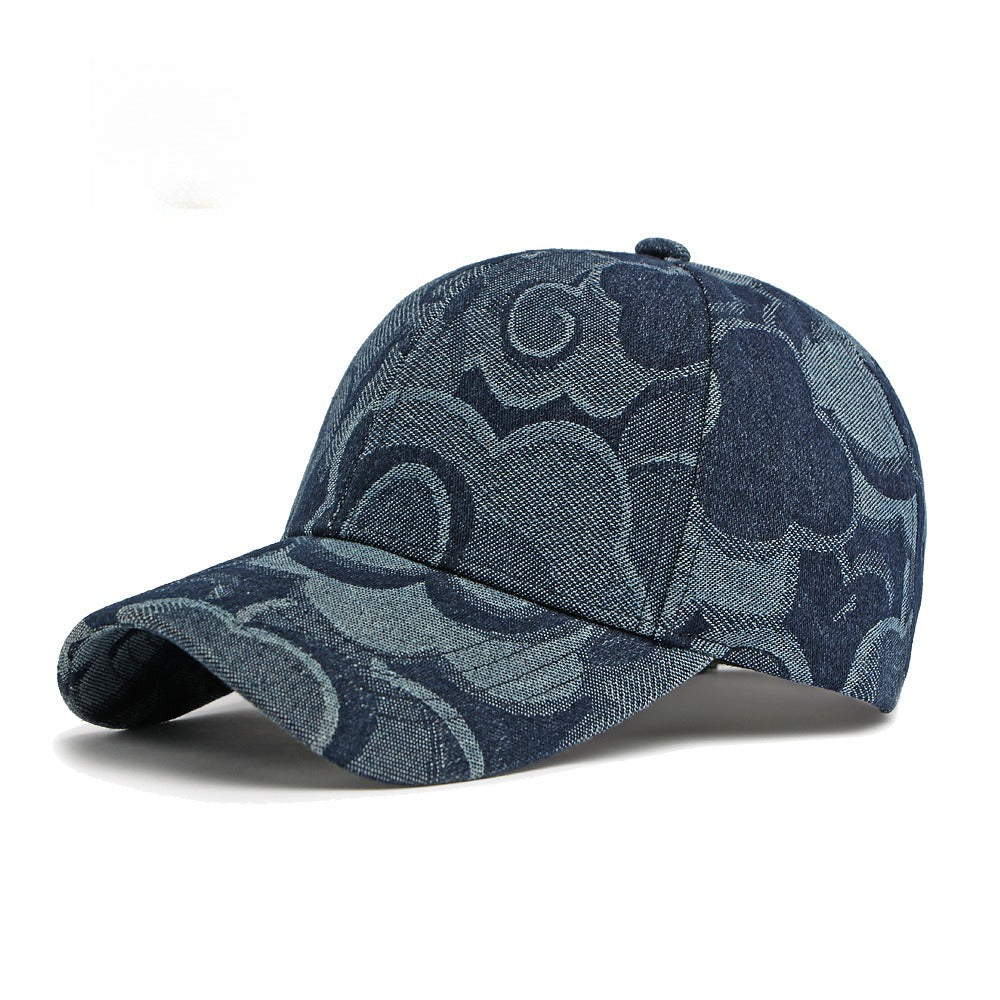 Denim Jacquard Hard Top Baseball Cap Washed Vintage N6G209