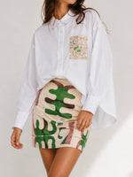 Load image into Gallery viewer, Graffiti Print Pocket Shirt Bodycon Skirt Two Piece Set N6F256