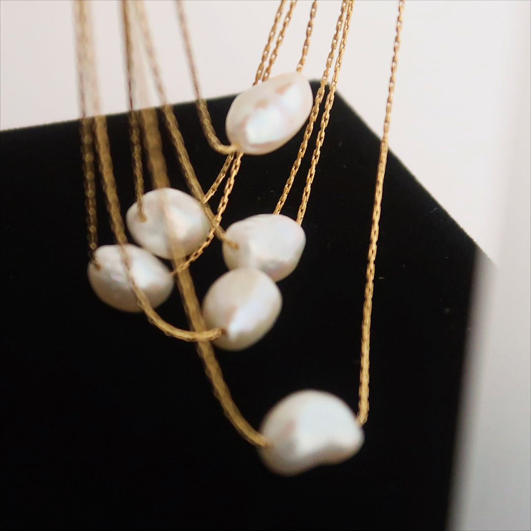 Irregular Baroque Freshwater Pearl Choker Gold Plated N6H177