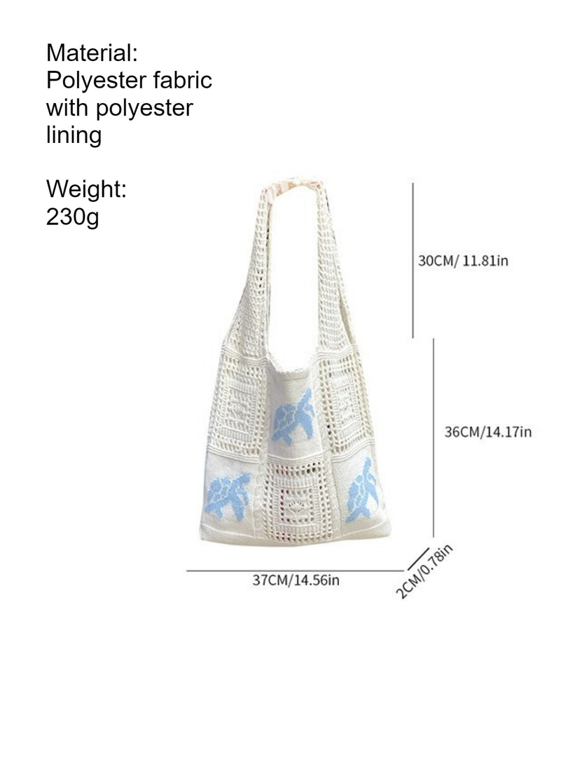 Crochet Turtle Openwork Shoulder Bag Women N6C050