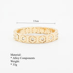 Load image into Gallery viewer, Floral Cuff Enamel Steel Crystal-Studded Elastic S5P141