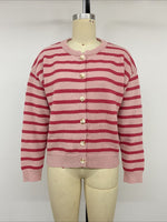 Load image into Gallery viewer, Casual Striped Round Neck Cardigan Sweater Women N6H298