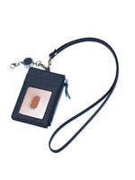 Load image into Gallery viewer, Genuine Leather Retractable Neck ID Card Holder N6D026