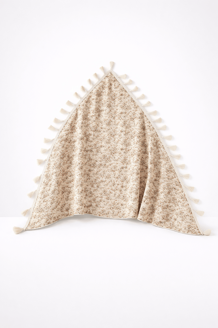 Fringe Triangle Bandana Floral Lace Scarf N6D003