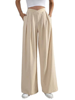 Load image into Gallery viewer, Pleated Wide Leg Work Pants Women N6B041