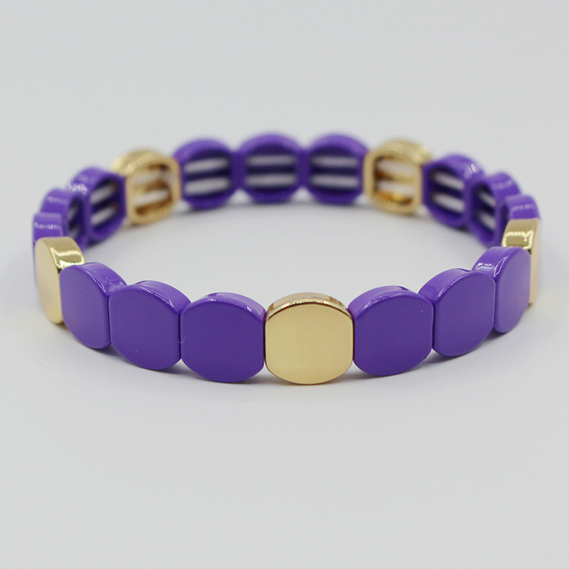 Multicolor Enamel Geometric Cuff Alloy Stove Fired S5P210