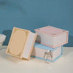 Load image into Gallery viewer, Book-Shaped Ring Jewelry Box Storage Suede Paper Case N6G051