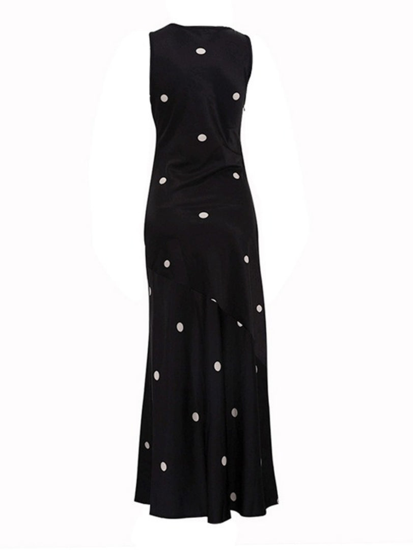 Women's Polka Dot Sleeveless Maxi Dress N6E150