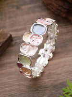 Load image into Gallery viewer, Enamel Square Geometric Stretch Bangle Women N6C219